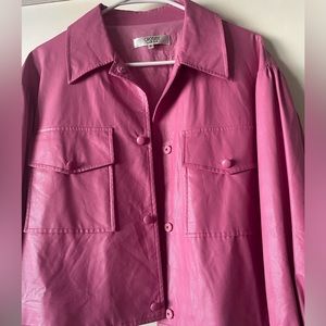 Crosby by Mollie Burch faux pink leather jacket